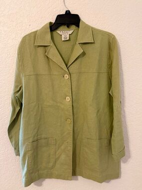 Outfit JPR 100% Linen Jacket Women Sage Green Button Front Lightweight Size SP